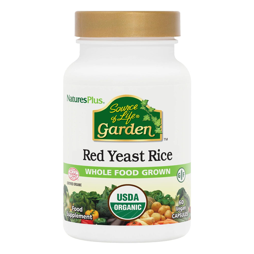 Bottle of Natures Plus Source of Life Garden Red Yeast Rice 600 mg