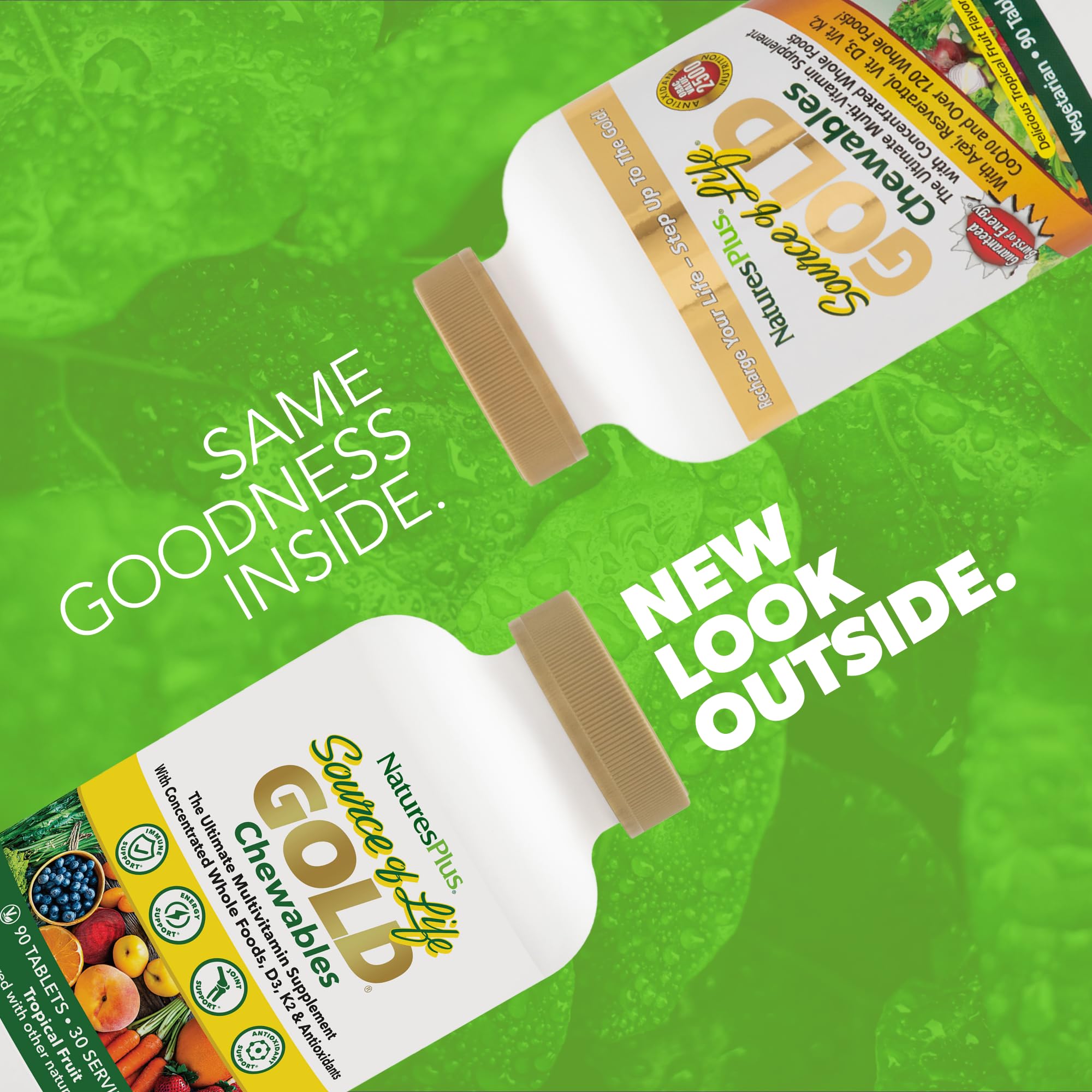 Two bottles of 90-chewable tablets in a pack of 2