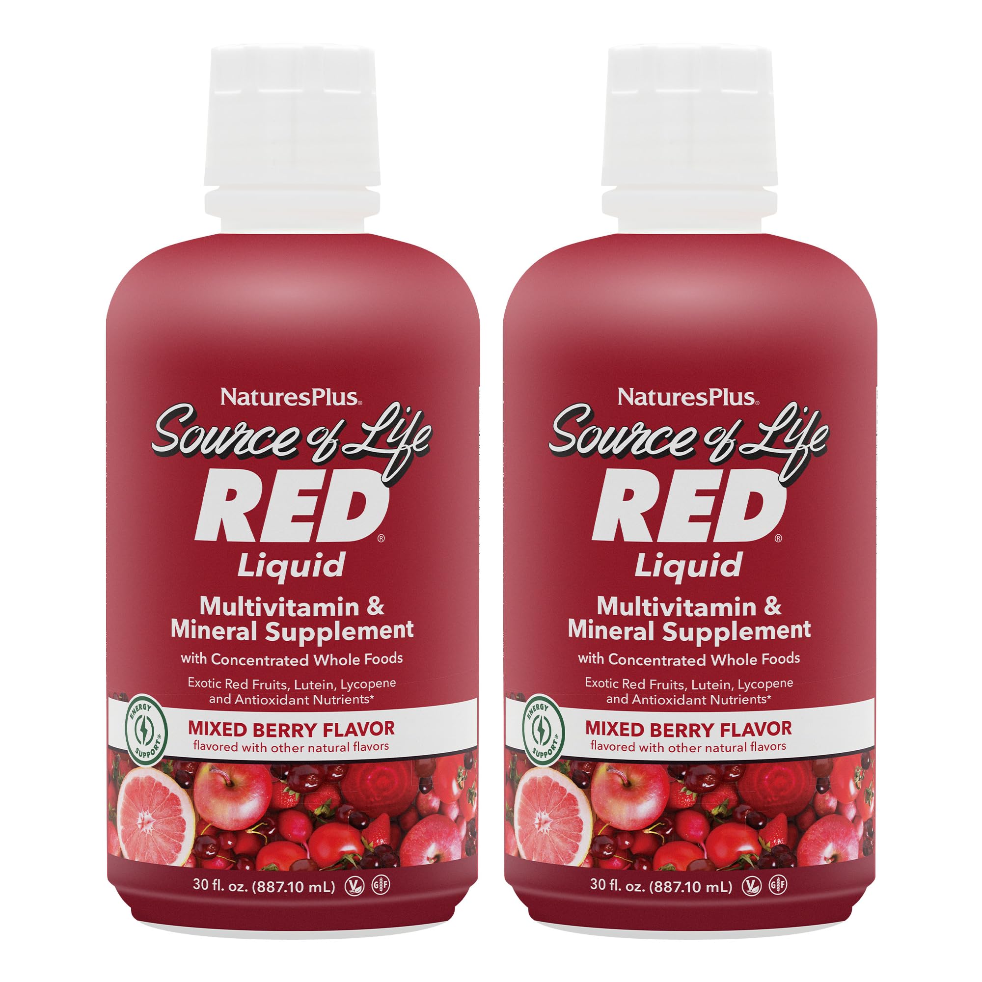 Hero image of NaturesPlus Source of Life RED Multivitamin Liquid 30oz two-pack
