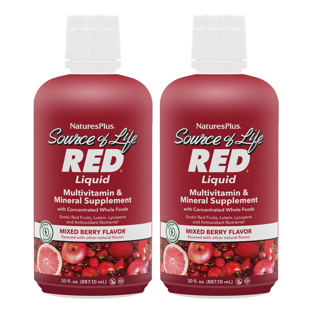 Hero image of NaturesPlus Source of Life RED Multivitamin Liquid 30oz two-pack