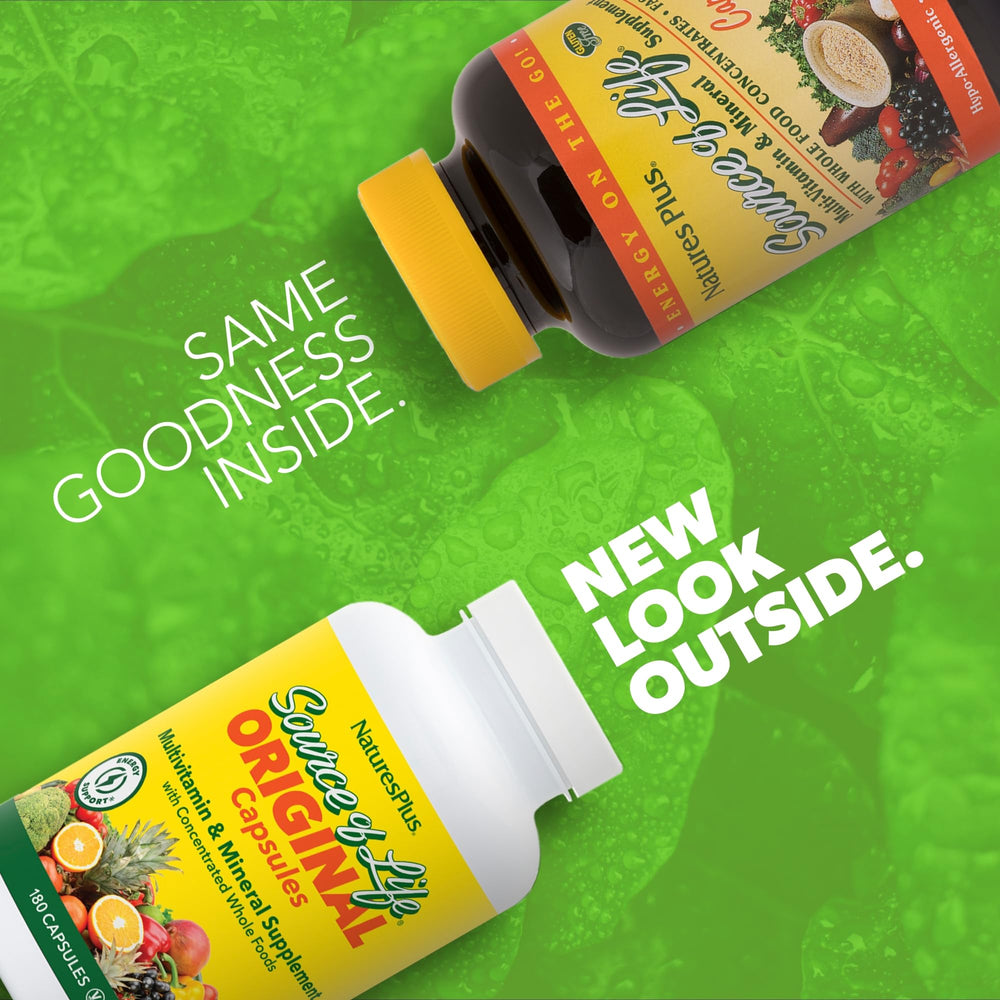 Packaging front of Source of Life 180 capsules bottle