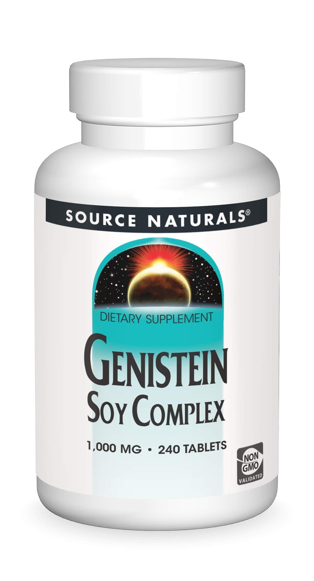 Source Naturals Genistein Soy Complex bottle for everyday wellness and convenient daily supplementation.