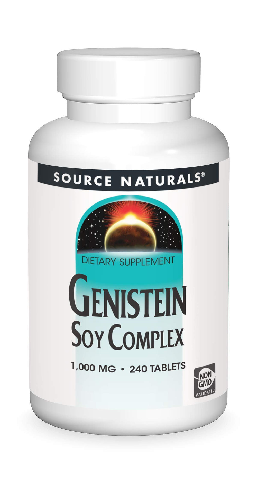 Source Naturals Genistein Soy Complex bottle for everyday wellness and convenient daily supplementation.