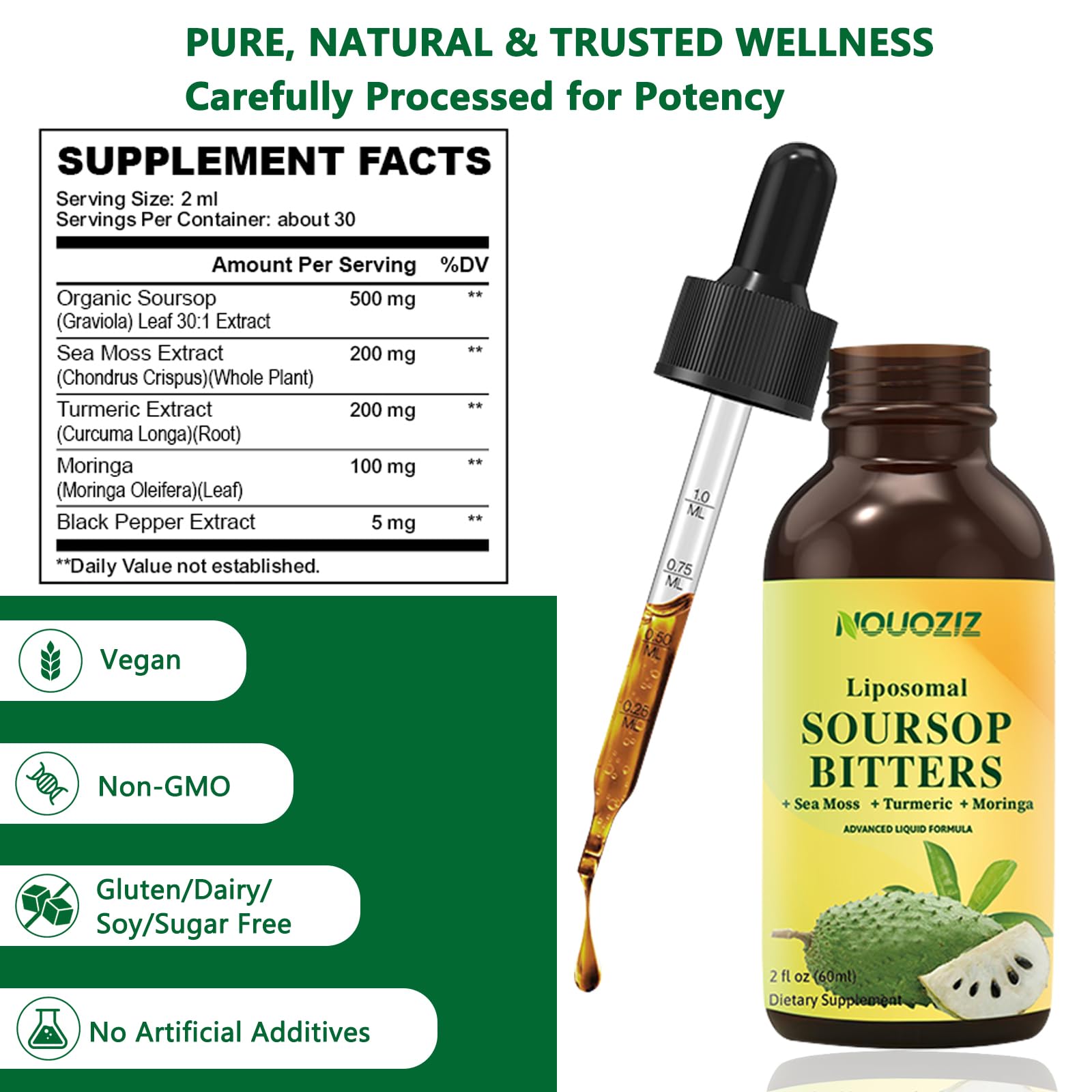 2-ounce bottle packaging for Soursop Bitters