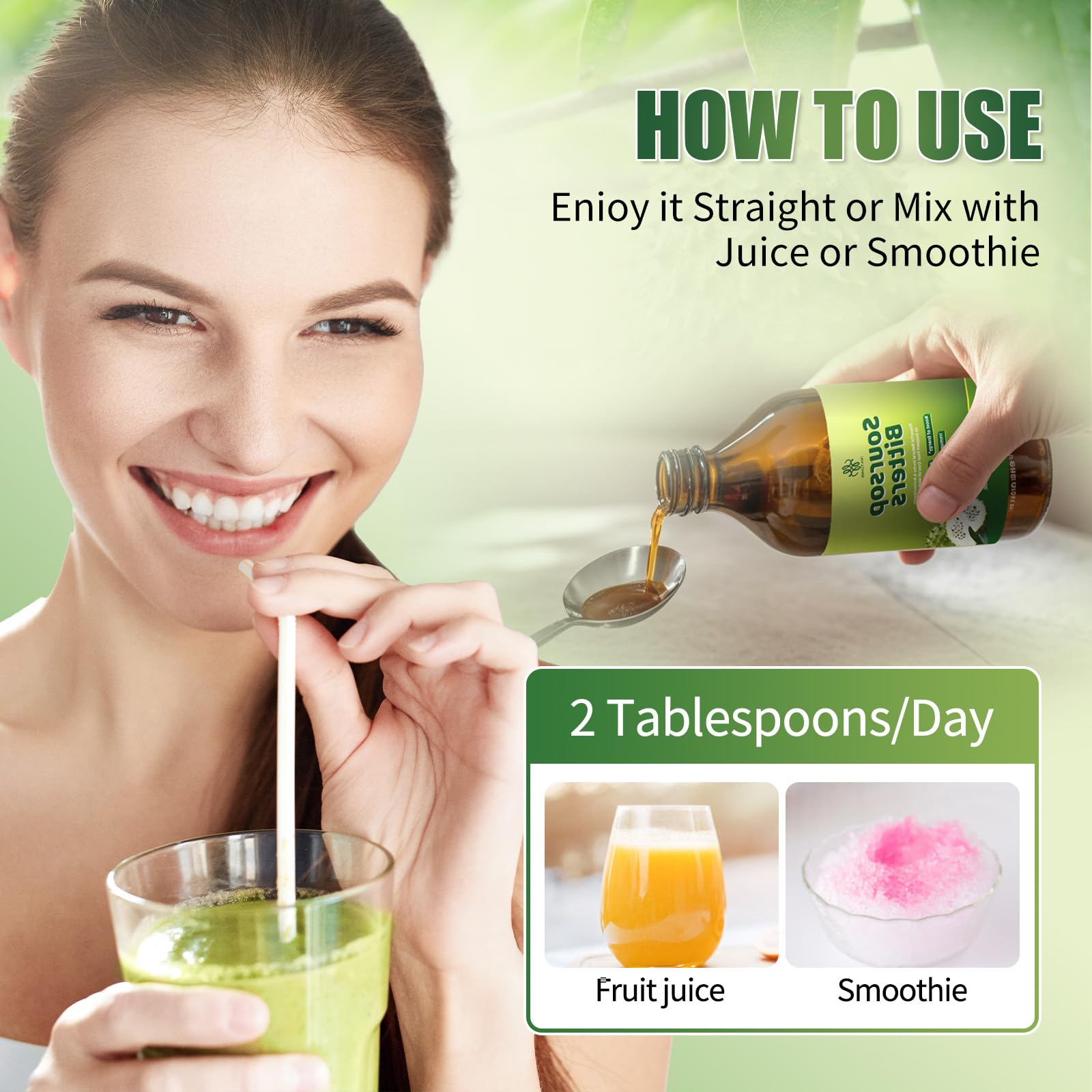 Health benefits graphic for immune support, digestion, and skin health