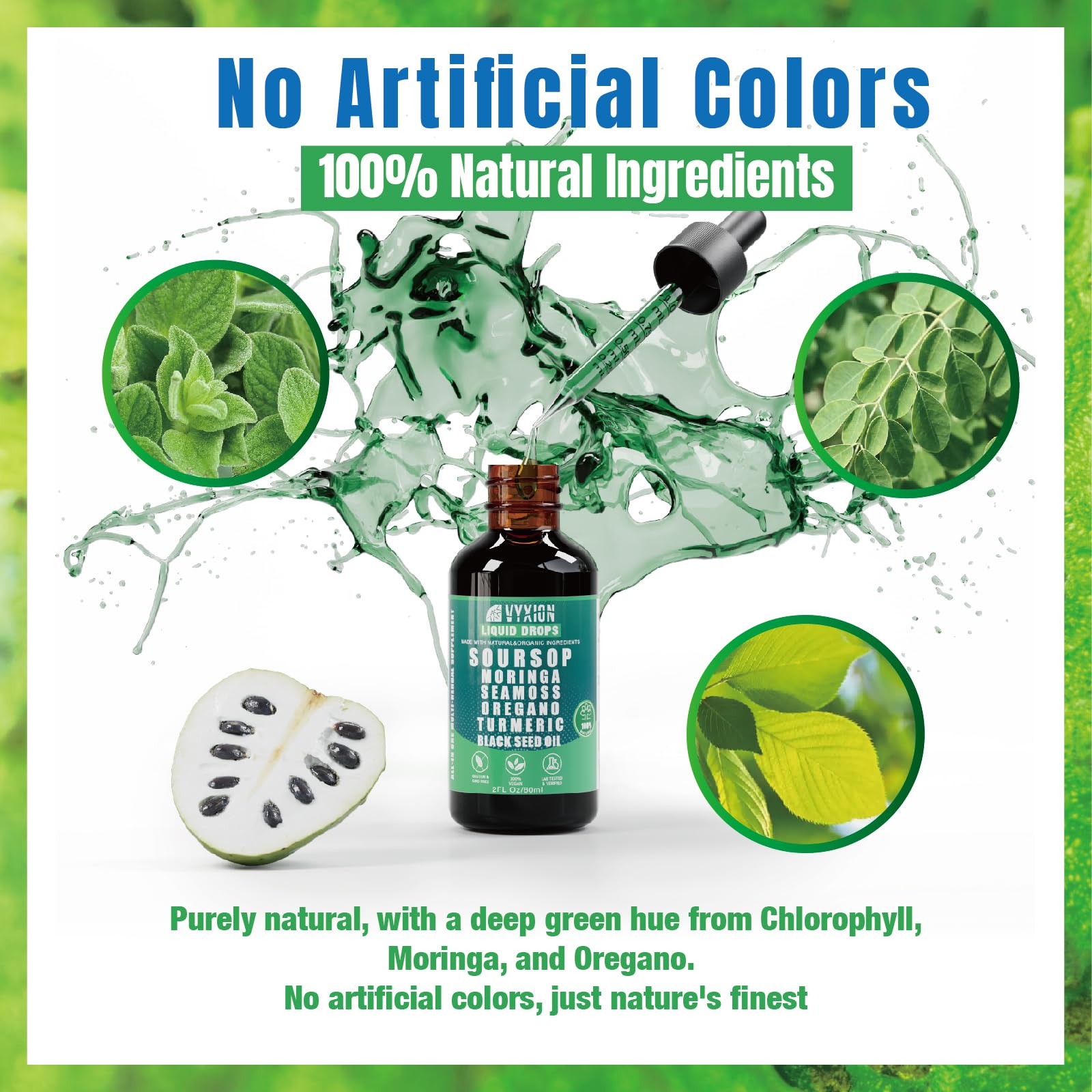 Close-up of bottle label highlighting 10-in-1 herbal formula