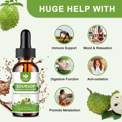 Bottle of Soursop Graviola Liquid Drops - front view