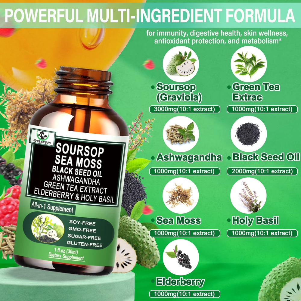 Ingredients: Black Seed Oil in Soursop Drops