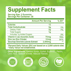 Illustration of Soursop Leaves Extract with Vitamin C and Zinc
