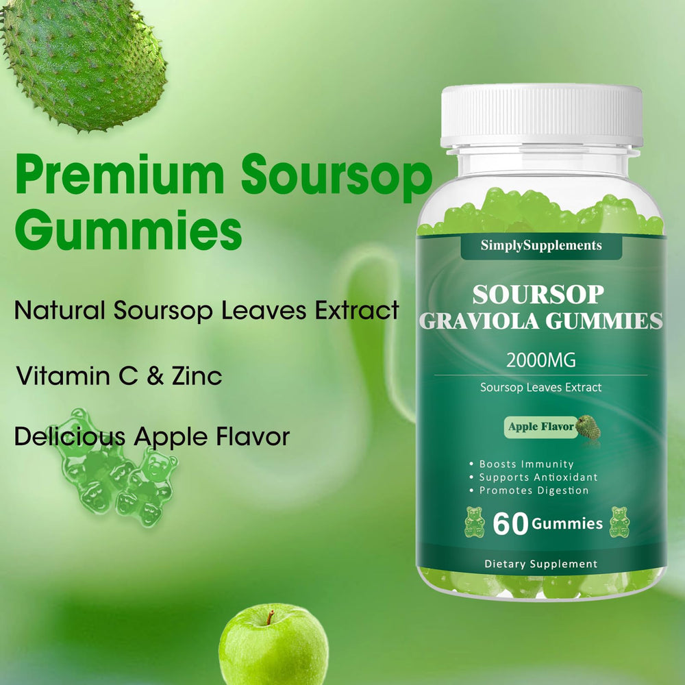 Apple-flavored soursop gummy close-up