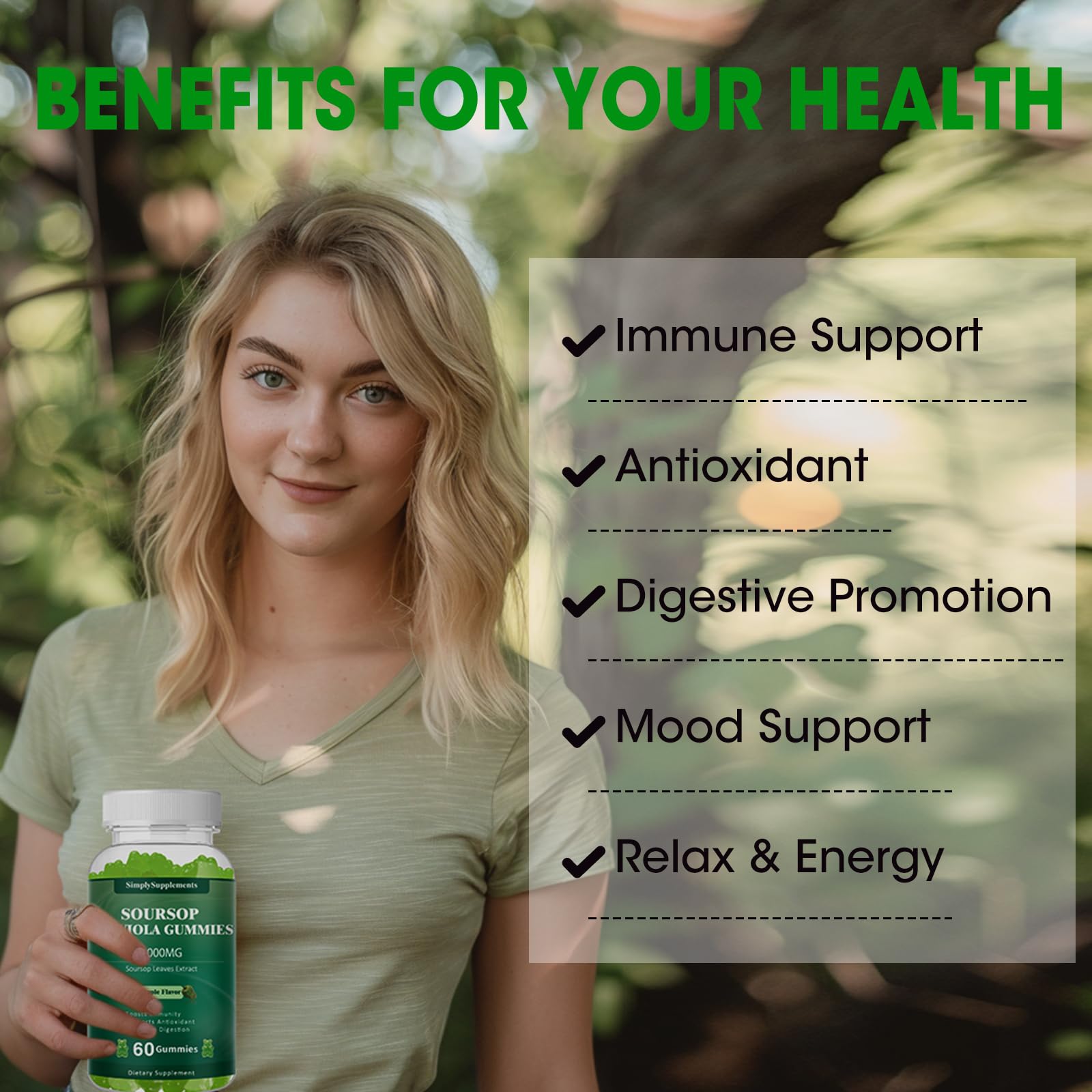 Soursop leaf extract ingredient label for gummies