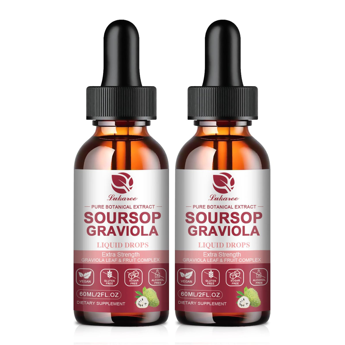 Soursop Graviola liquid drop bottle with 4oz size