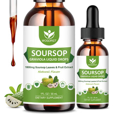 Front view of 2-pack Soursop Graviola Liquid Drops 1oz