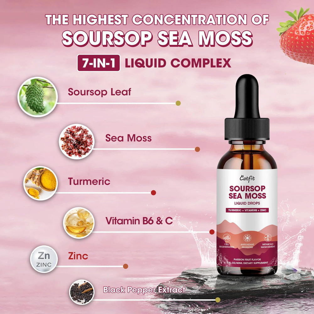 Blend of soursop leaf extract, sea moss, turmeric and black pepper