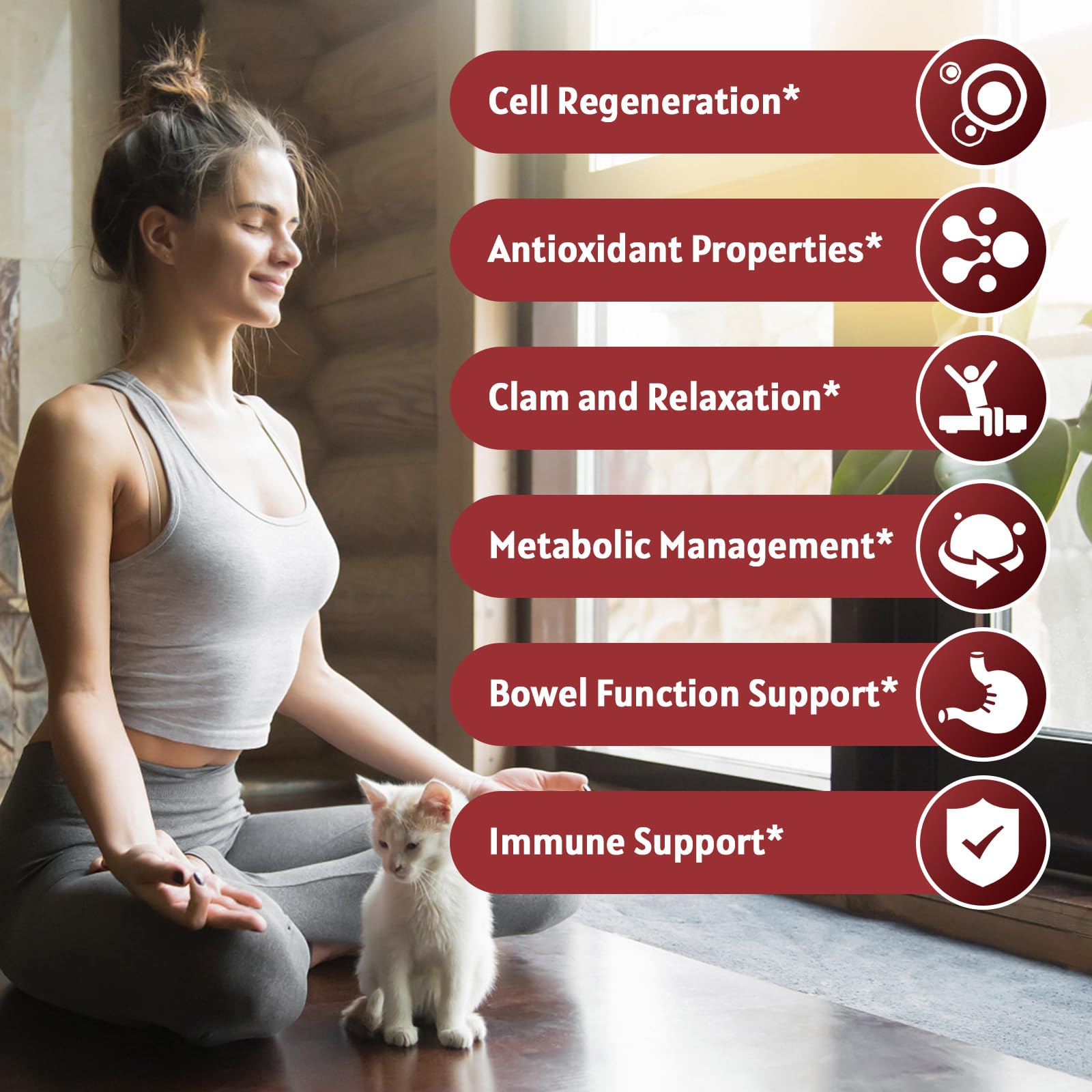  collage of soursop leaf extract, sea moss, and turmeric ingredients