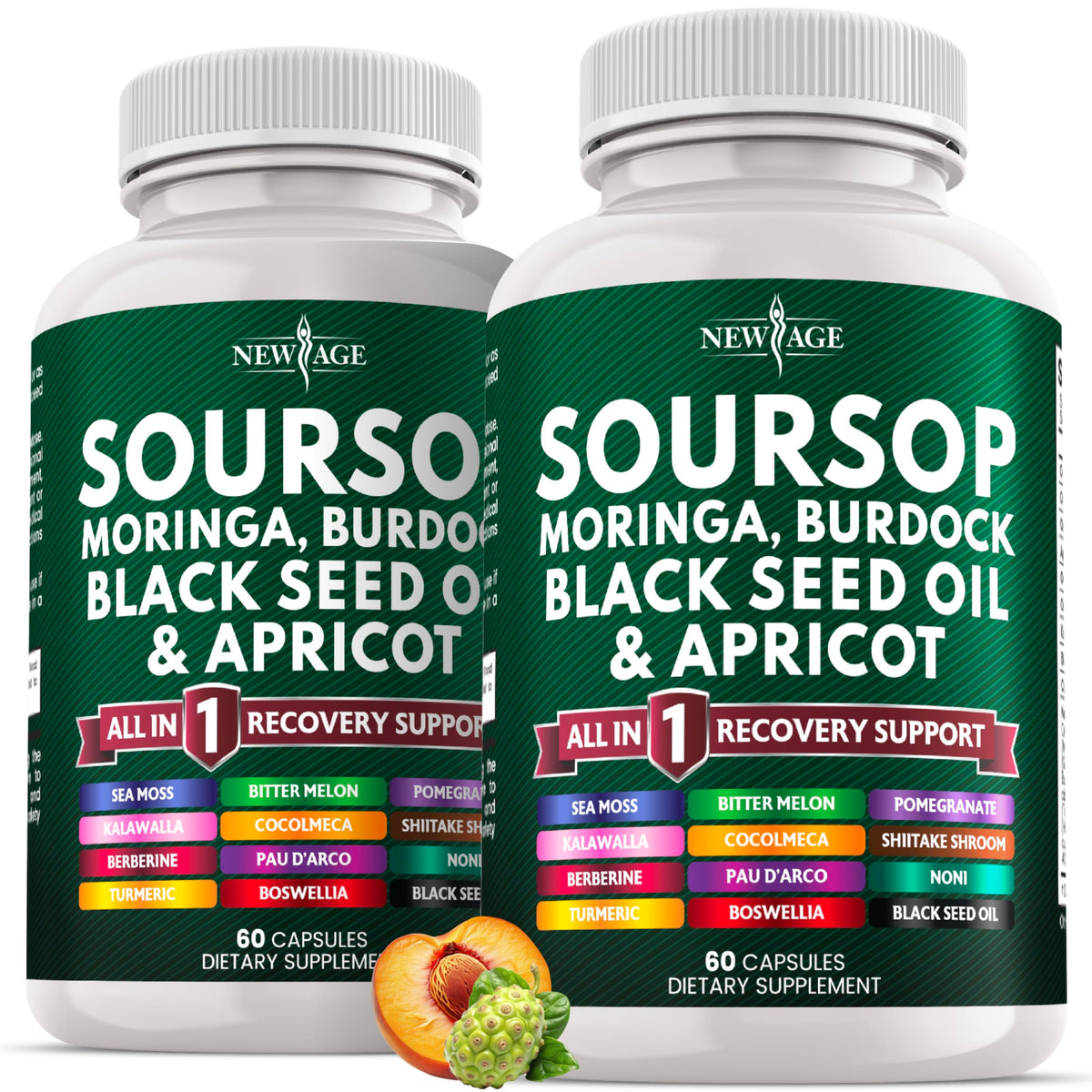 Soursop supplement bottle and packaging