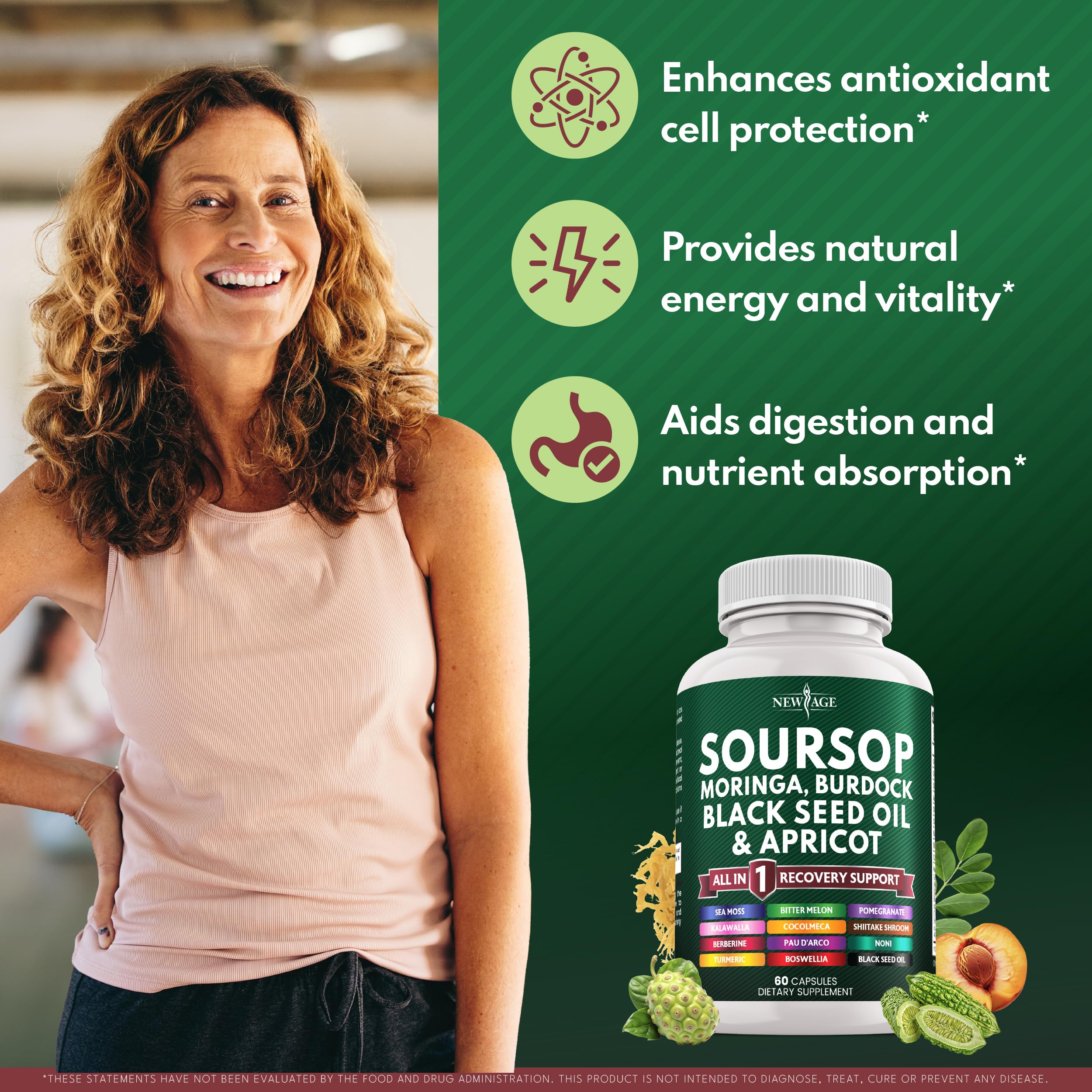 Graphic showing balanced immune support with capsules