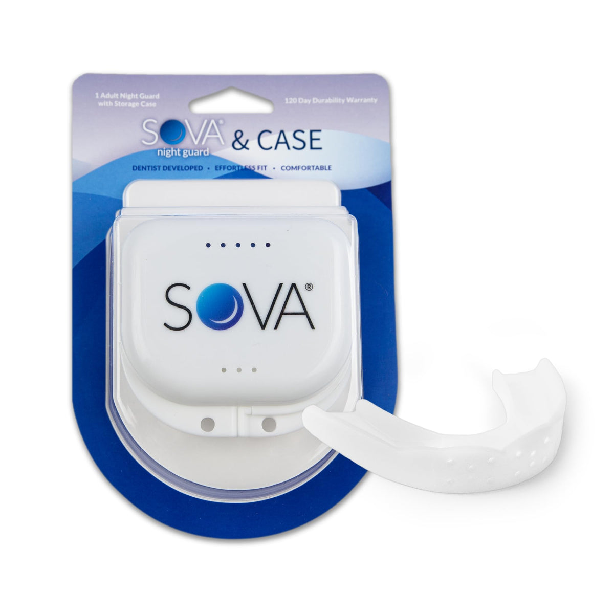 Front view of SOVA 3D Night Guard with Case, 2.0mm thickness