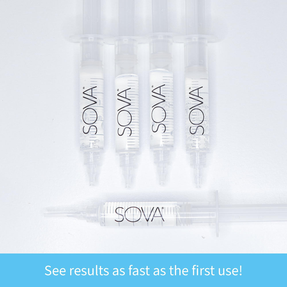 Close-up of peroxide-based whitening formula (35% carbamide peroxide)