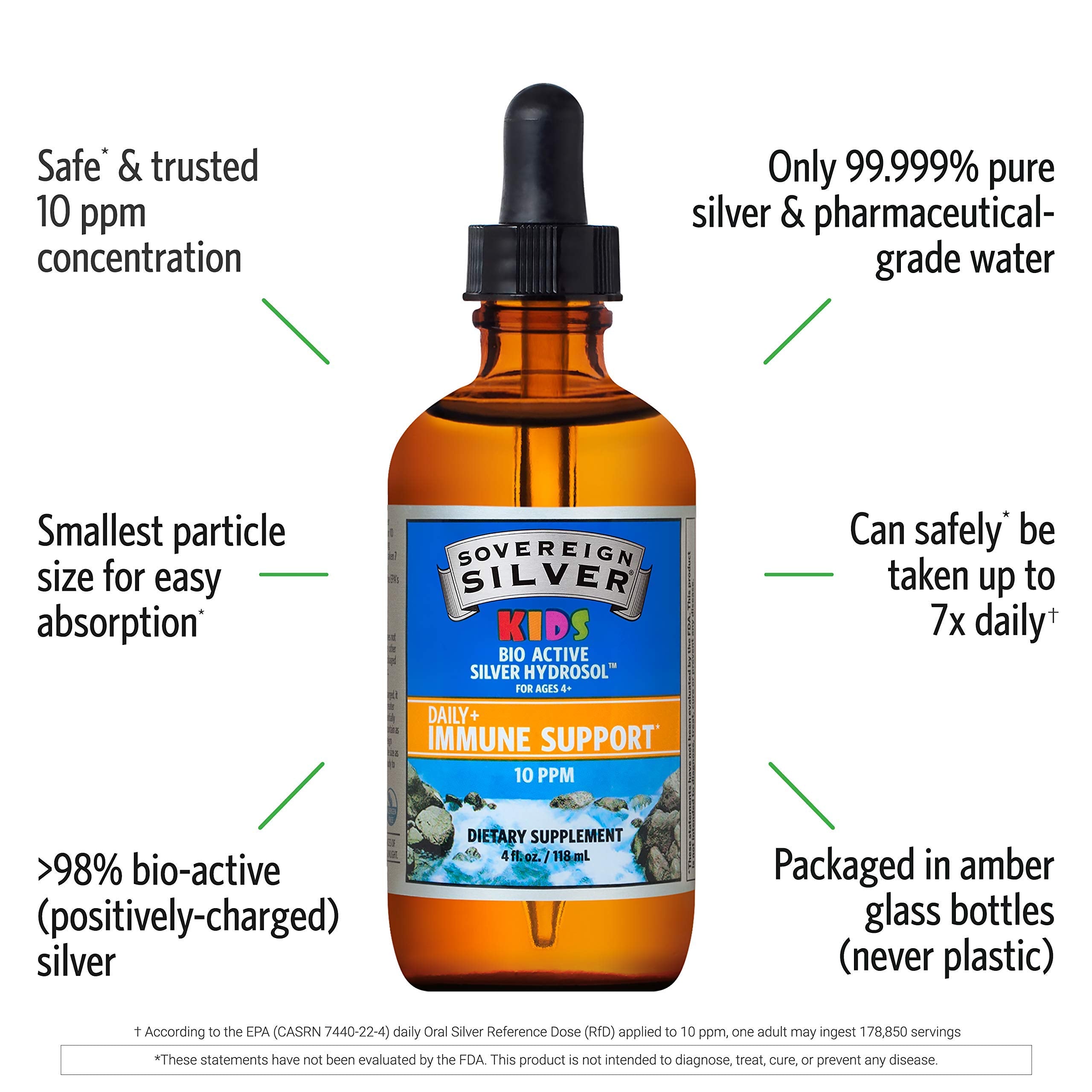 Bio-active silver hydrosol for children, 118 mL bottle