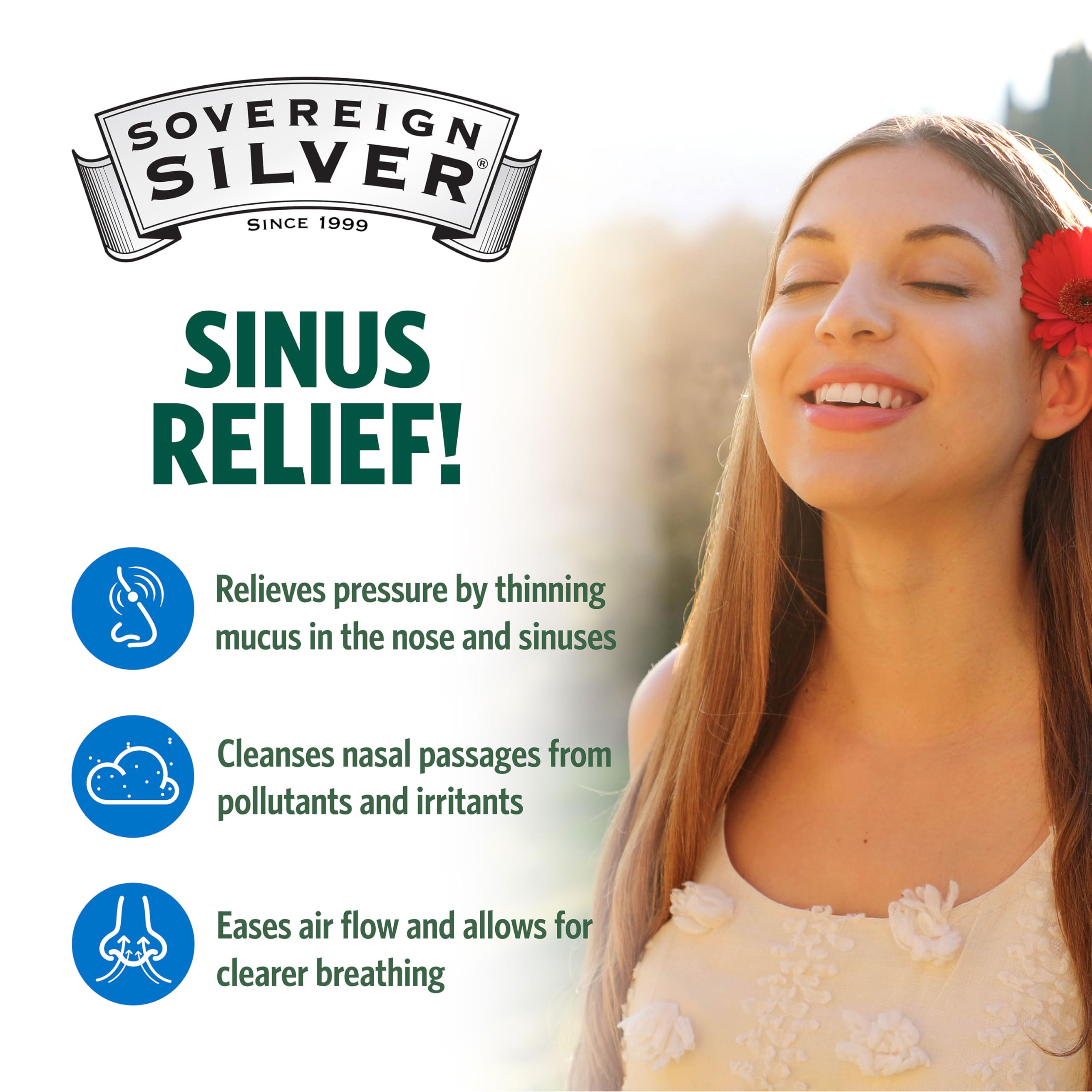 Close-up of ingredients: 99.999% silver and water