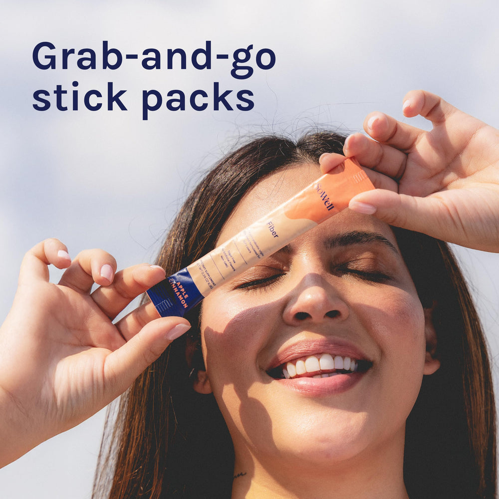 Product packaging for SoWell Fiber Apple Cinnamon Drink Mix