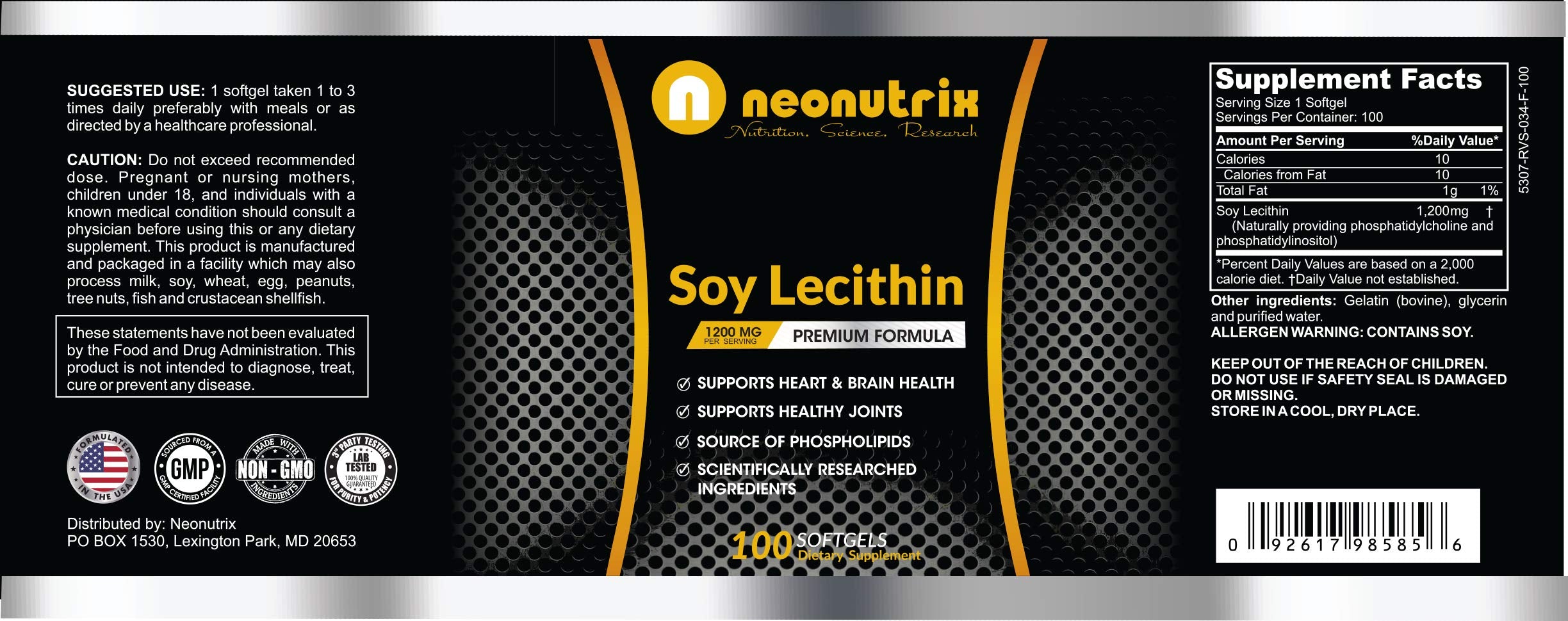 Made in USA stamp and non GMO claim on packaging