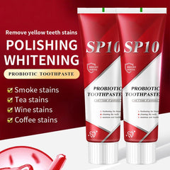 Close-up of toothpaste being dispensed from a compact push-down tube