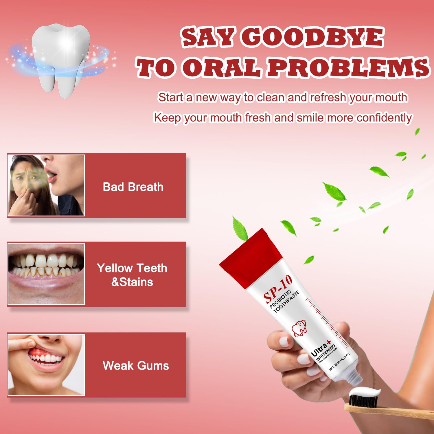 Two pieces of SP-10 Probiotic Toothpaste