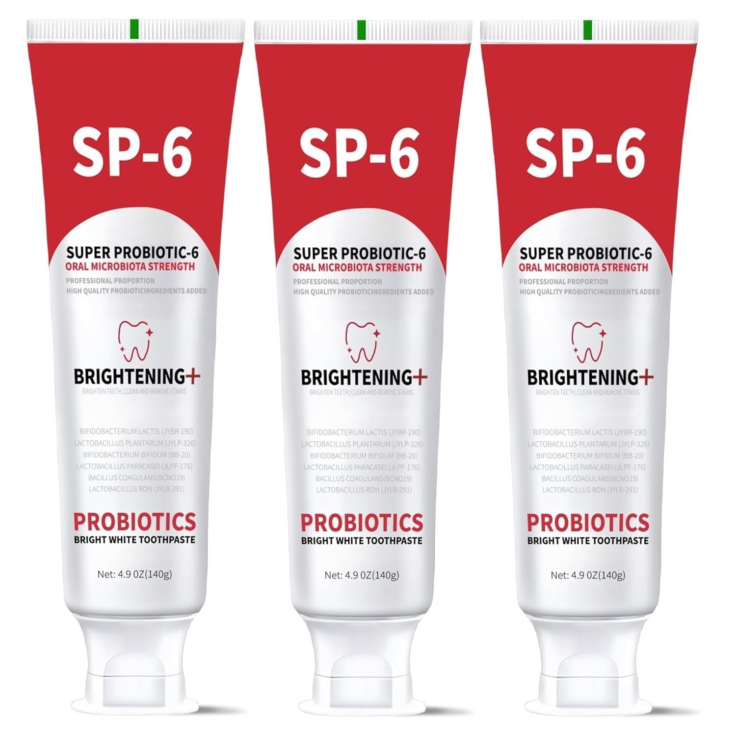 Front view of SP-6 Probiotic Whitening Toothpaste tube