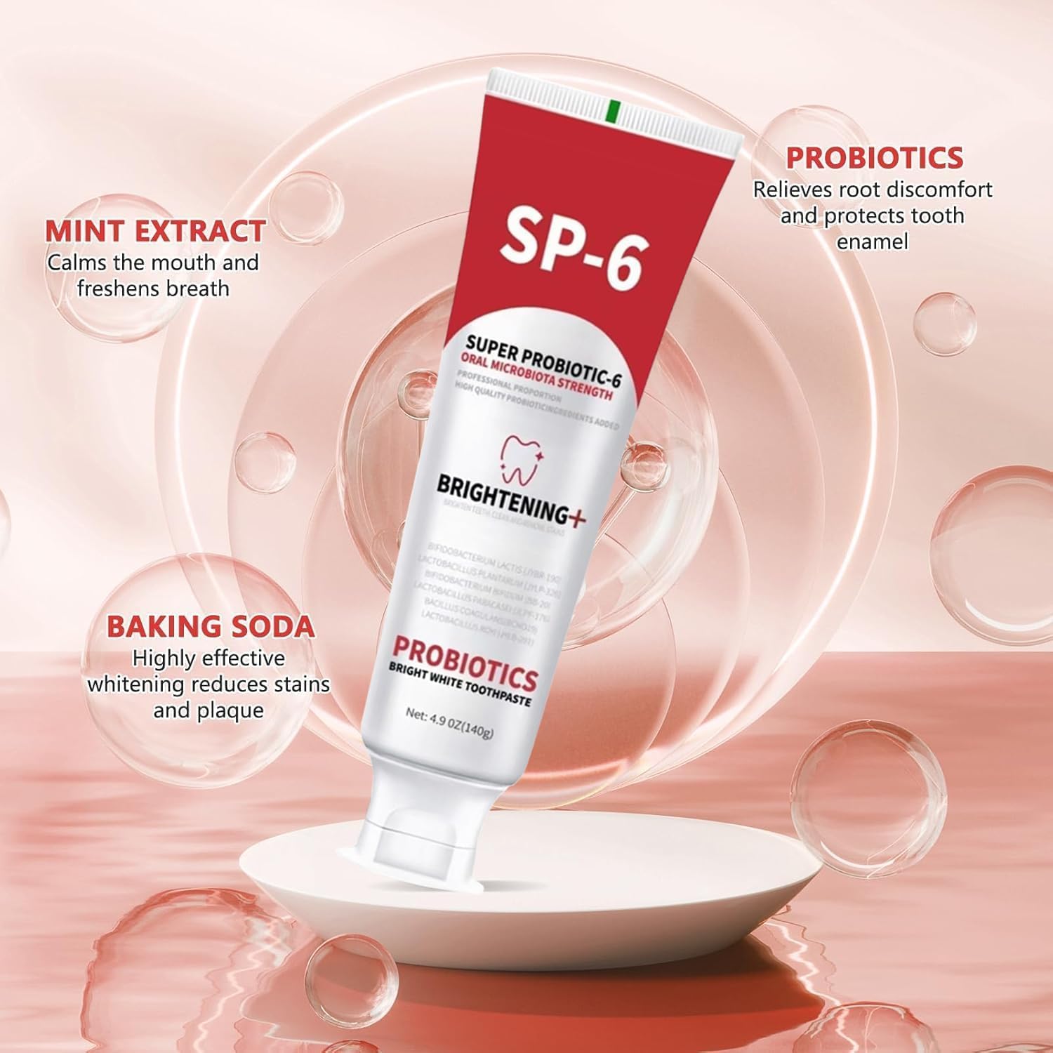 Illustration of Probiotic-6 technology for teeth and gums