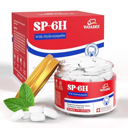 Front view of SP-6 Probiotics & Hydroxyapatite toothpaste tablets (62 count)