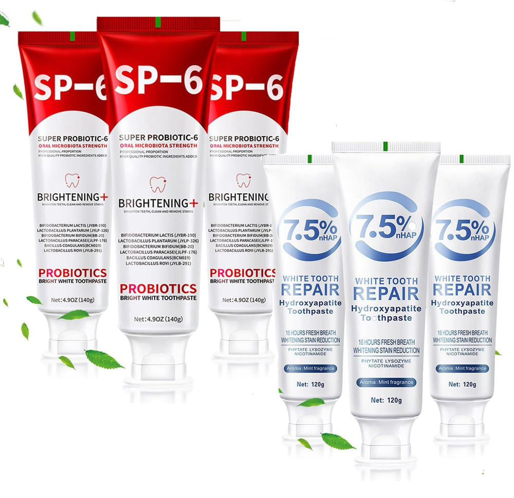 SP-6 Probiotics Whitening Toothpaste 6-pack packaging