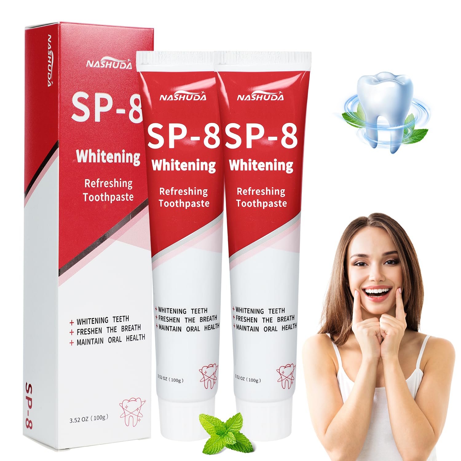 SP-8 Probiotic Ultra Whitening Toothpaste tube front view