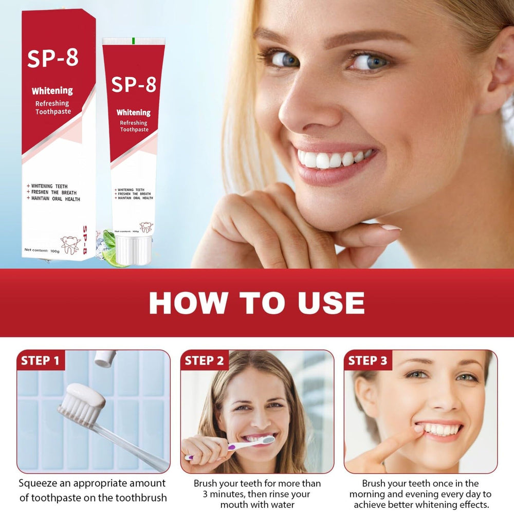 Deep cleaning action of SP-8 toothpaste illustration