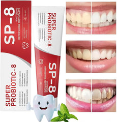 Graphic illustrating six probiotics for oral health