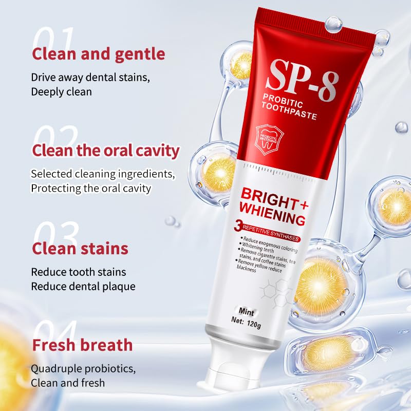 Fluoride-free label on SP-8 toothpaste tube