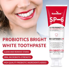 Close-up of SP-6 toothpaste texture showing gentle cleansing