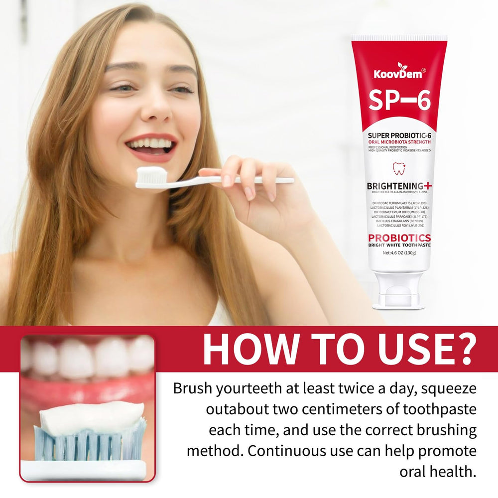 Fresh Mint flavor label on SP-6 Probiotics toothpaste