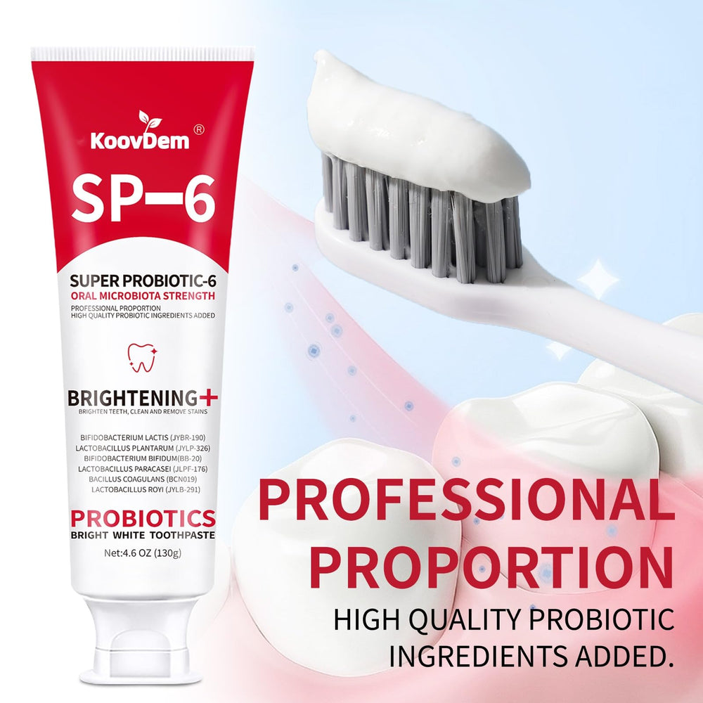 Two tubes of SP-6 Probiotics Whitening Toothpaste Red (2PC) packaging