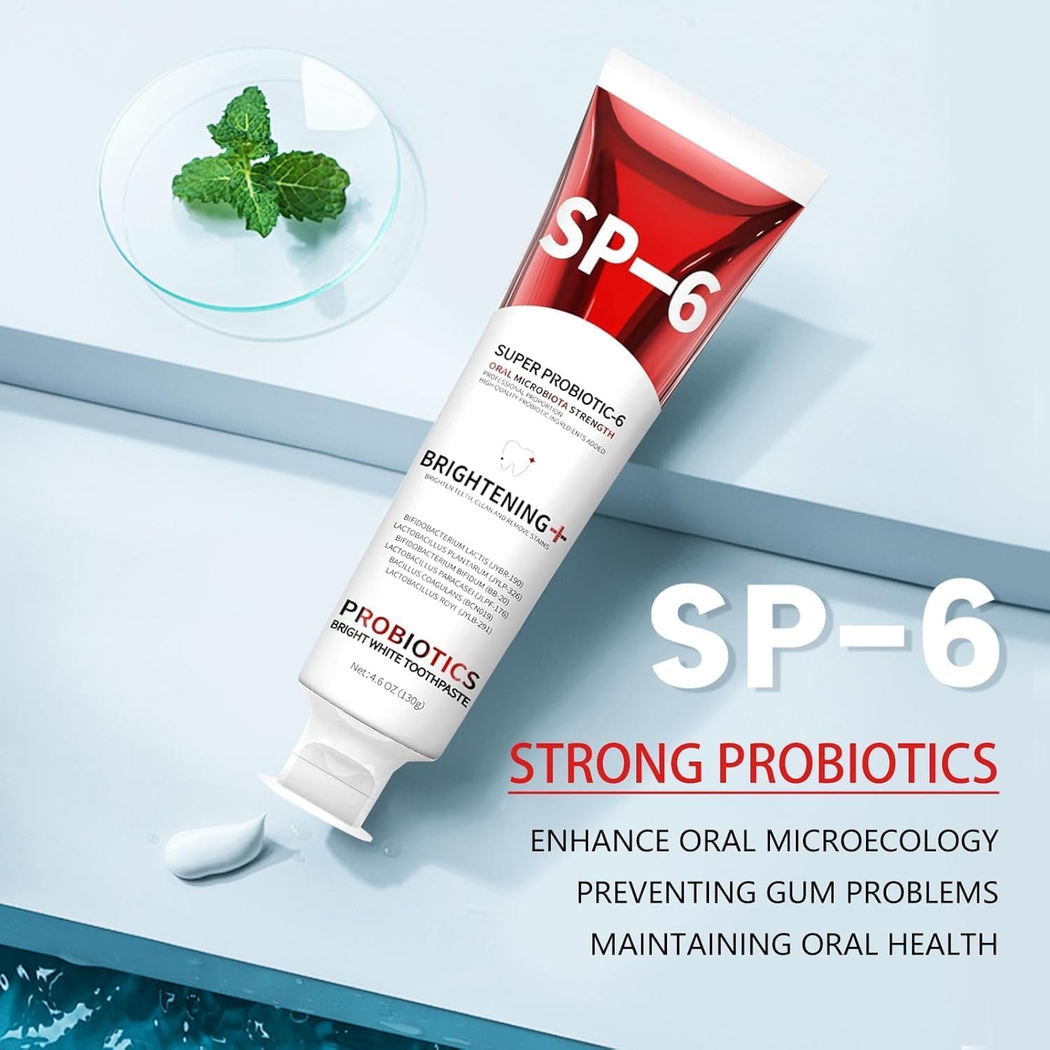 Minty fresh flavor visualization for SP-6 toothpaste