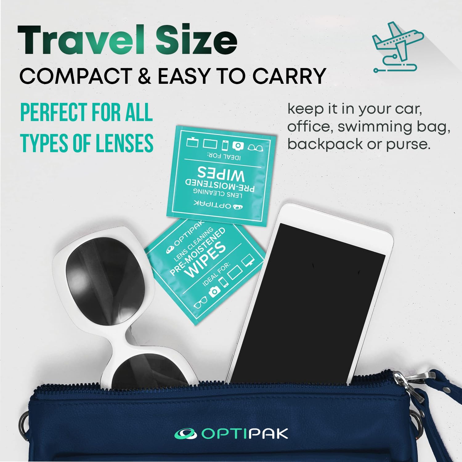 Compact lens cleaning kit for travel and on-the-go use
