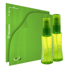 Sparkle Vivid anti-reflective safe lens cleaner spray bottle with microfiber cloth