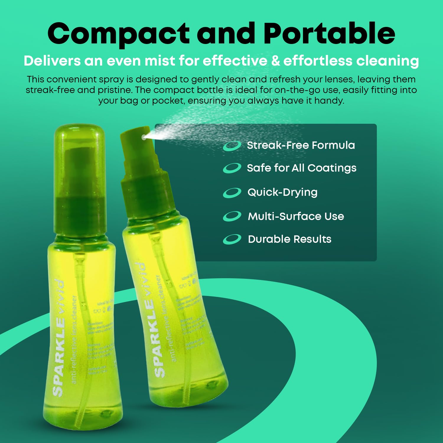 Two green microfiber cleaning cloths for glasses and screens
