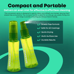 Two green microfiber cleaning cloths for glasses and screens