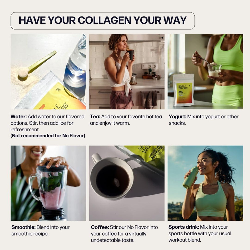 Dissolving collagen powder into a drink