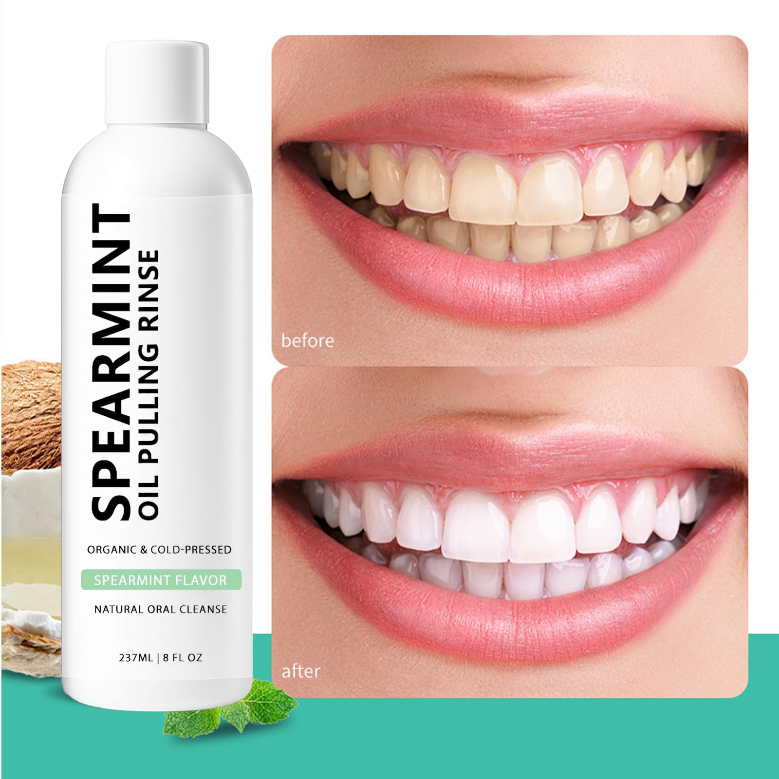 Ingredients of spearmint oil pulling mouthwash