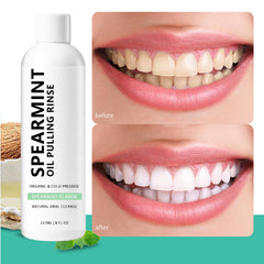 Ingredients of spearmint oil pulling mouthwash
