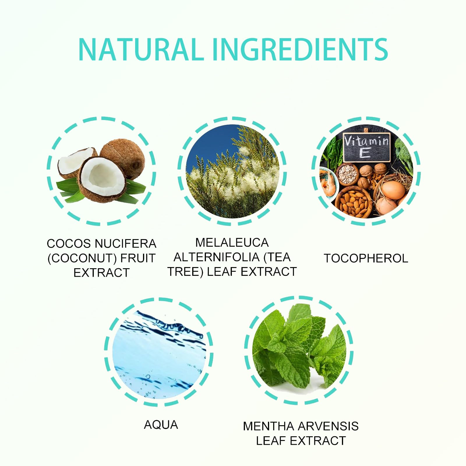 Open bottle of spearmint oil pulling mouthwash