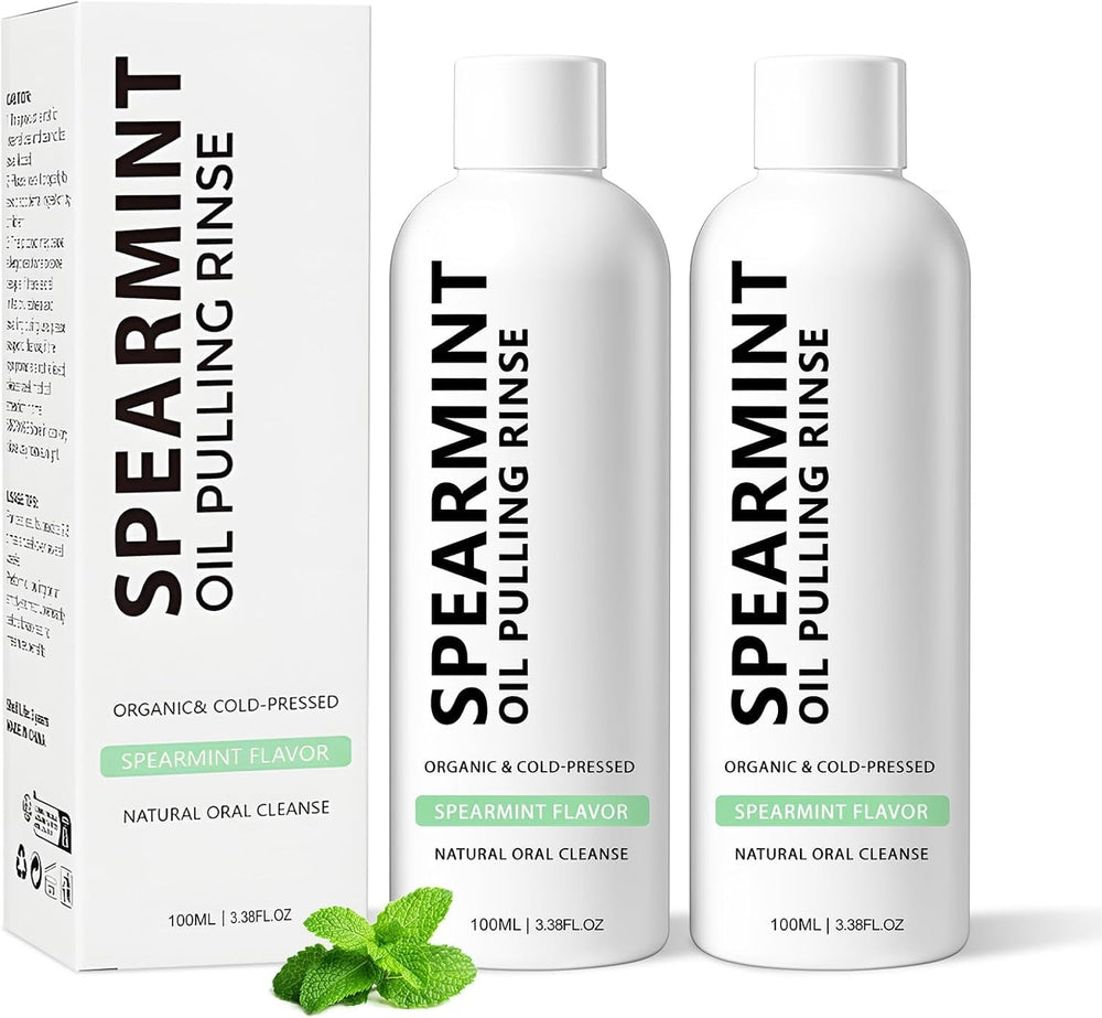 Spearmint oil pulling rinse 100ml bottle set
